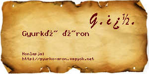 Gyurkó Áron névjegykártya